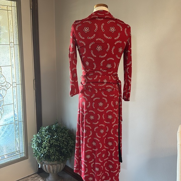 Mango Red Long Sleeve Wrap Dress - Picture 3 of 10